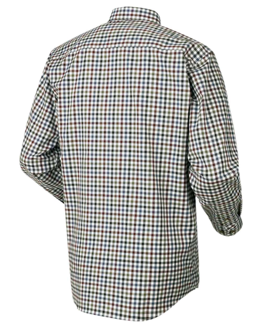 Burgundy Check Coloured Harkila Milford Shirt on white background