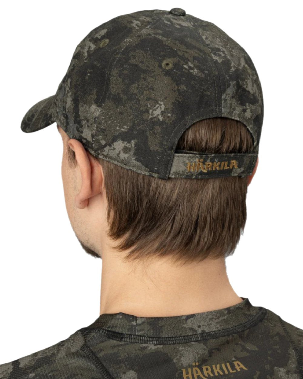 AXIS Black coloured Harkila Modi Camo Cap on white background