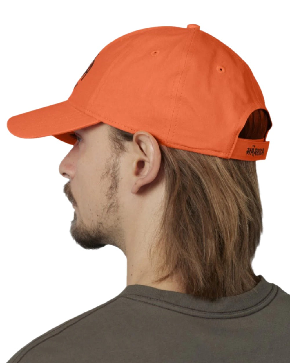 Hi-Vis Orange Coloured Harkila Modi Cap on white background