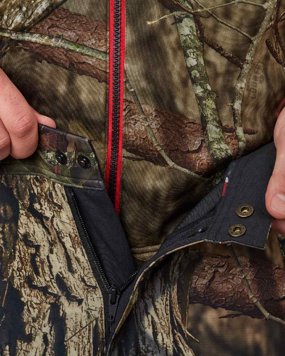 Mossy Oak Break-Up Country Red Coloured Harkila Moose Hunter 2.0 Light Trousers on white background