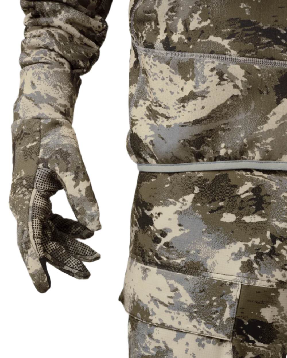 AXIS Mountain Coloured Harkila Mountain Hunter Expedition Fleece Gloves on white background