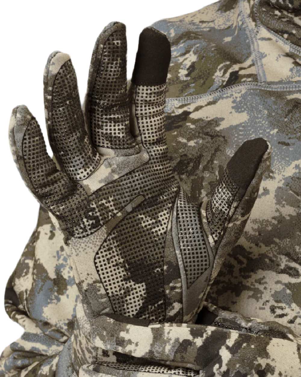 AXIS Mountain Coloured Harkila Mountain Hunter Expedition Fleece Gloves on white background