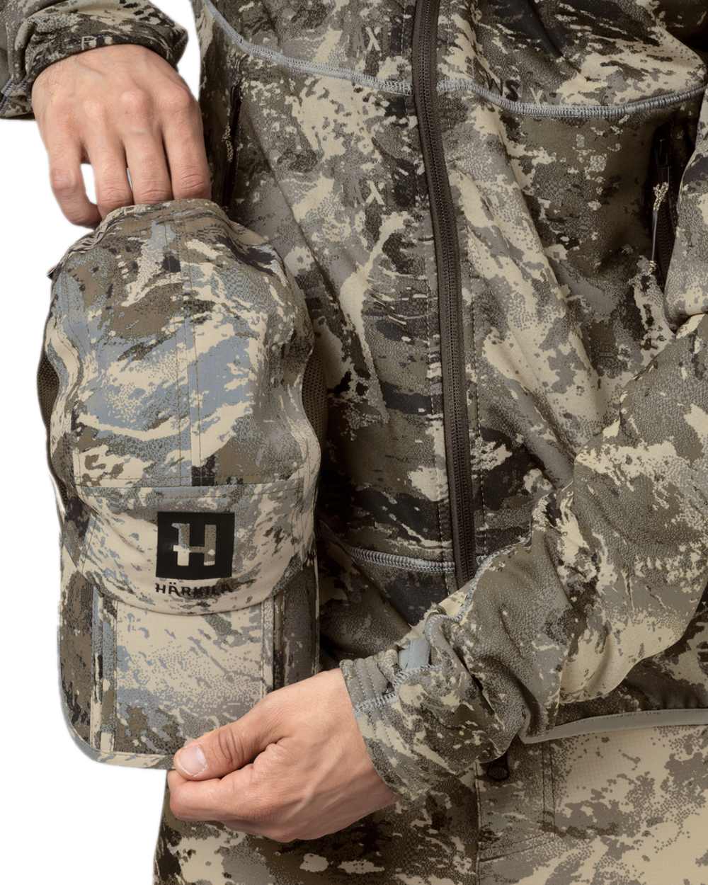 AXIS Mountain Coloured Harkila Mountain Hunter Expedition Foldable Cap on white background