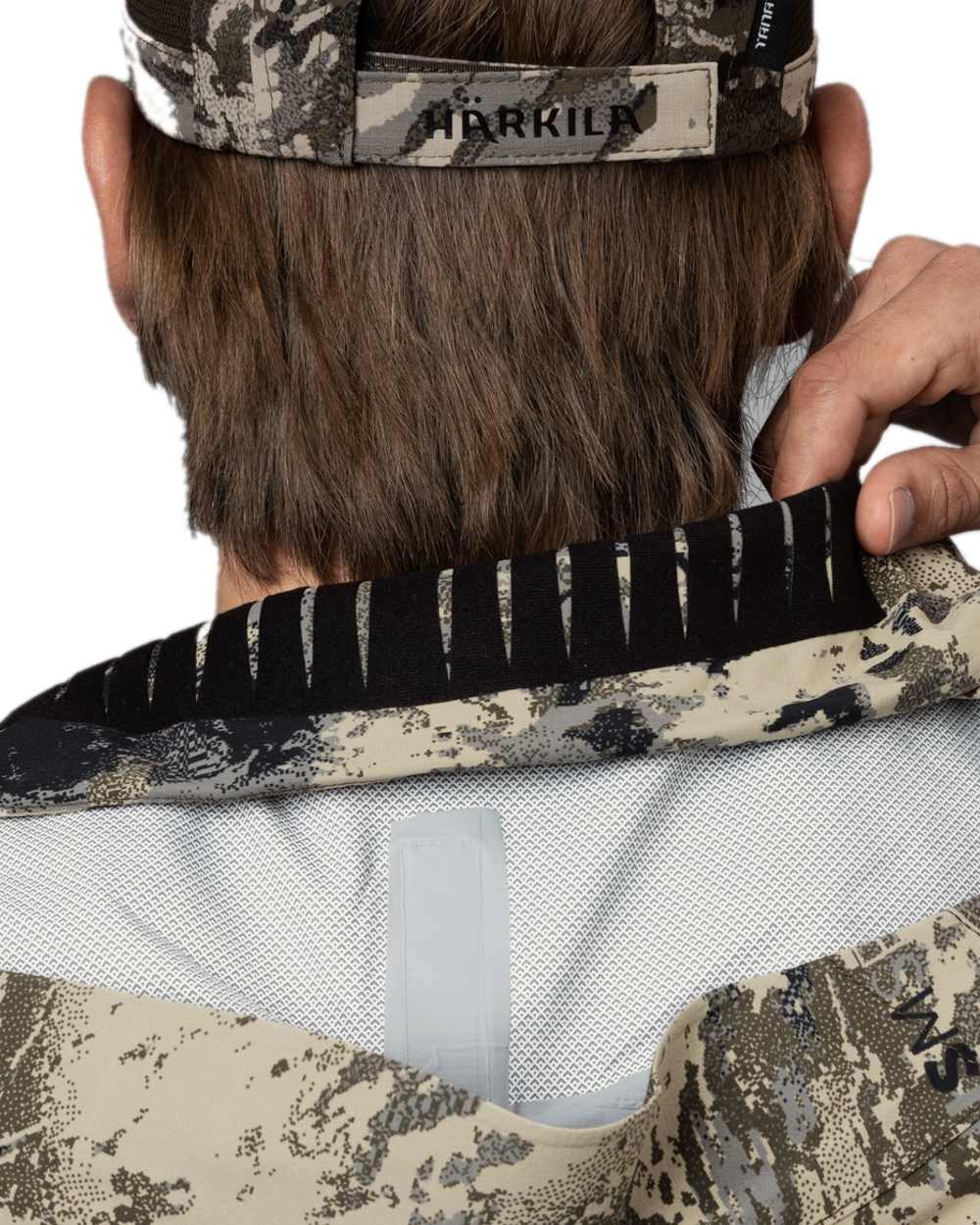 AXIS Mountain Coloured Harkila Mountain Hunter Expedition HWS Packable Jacket on white background