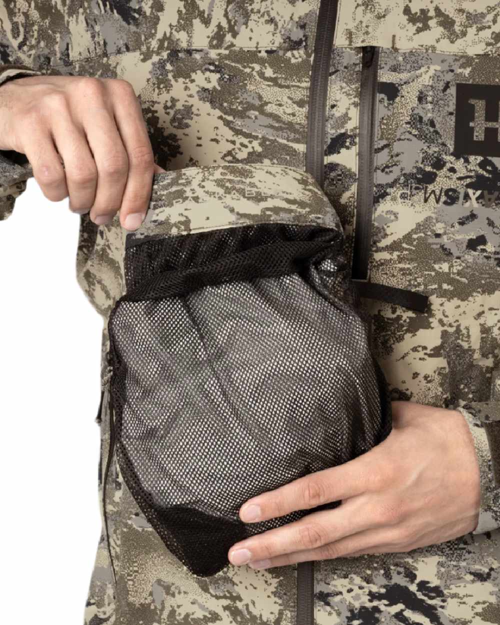 AXIS Mountain Coloured Harkila Mountain Hunter Expedition HWS Packable Trousers on white background