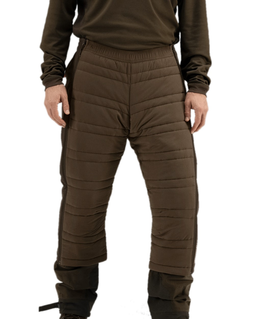 Hunting Green Shadow Brown Coloured Harkila Mountain Hunter Insulated Breeks on white background