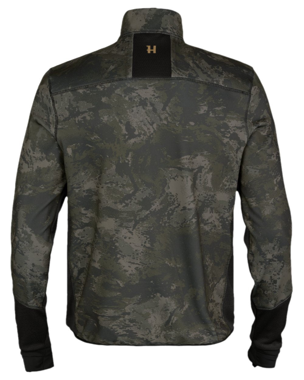AXIS Black Black Coloured Harkila NOCTYX Camo Fleece Jacket on white background
