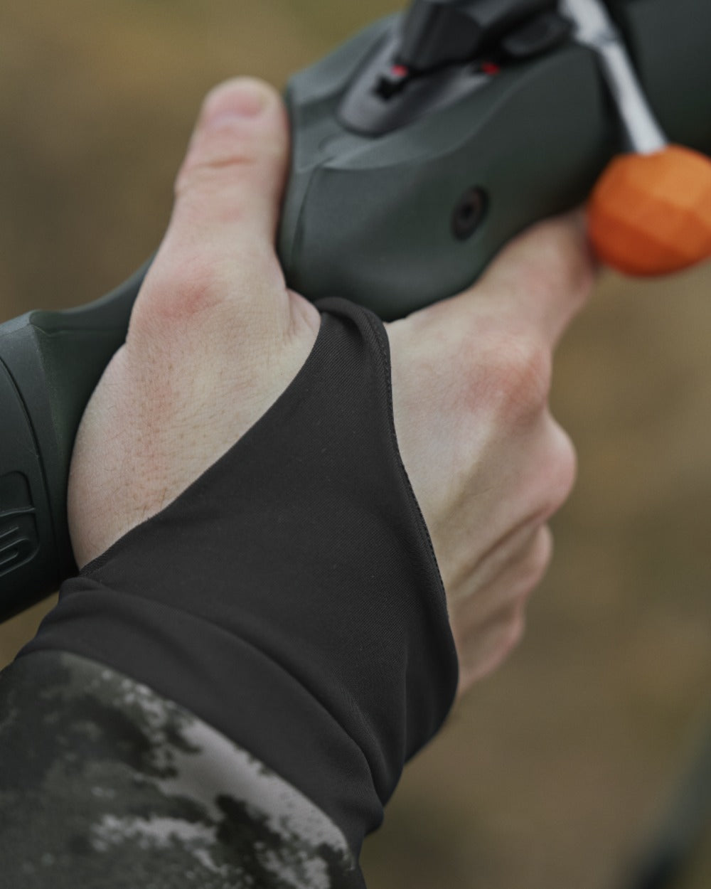 Axis MSP Black Coloured Harkila NOCTYX Camo Full Zip Fleece Jacket on outdoor background