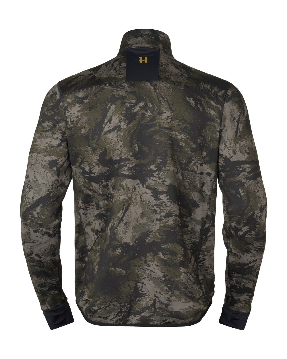 Axis MSP Black Coloured Harkila NOCTYX Camo Full Zip Fleece Jacket on white background