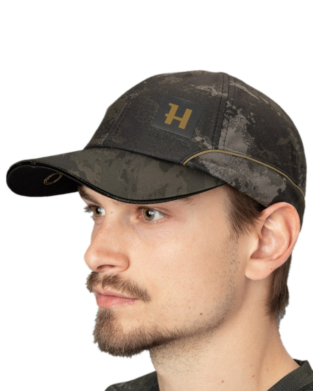 AXIS Black Black Coloured Harkila NOCTYX Camo Light Cap on white background