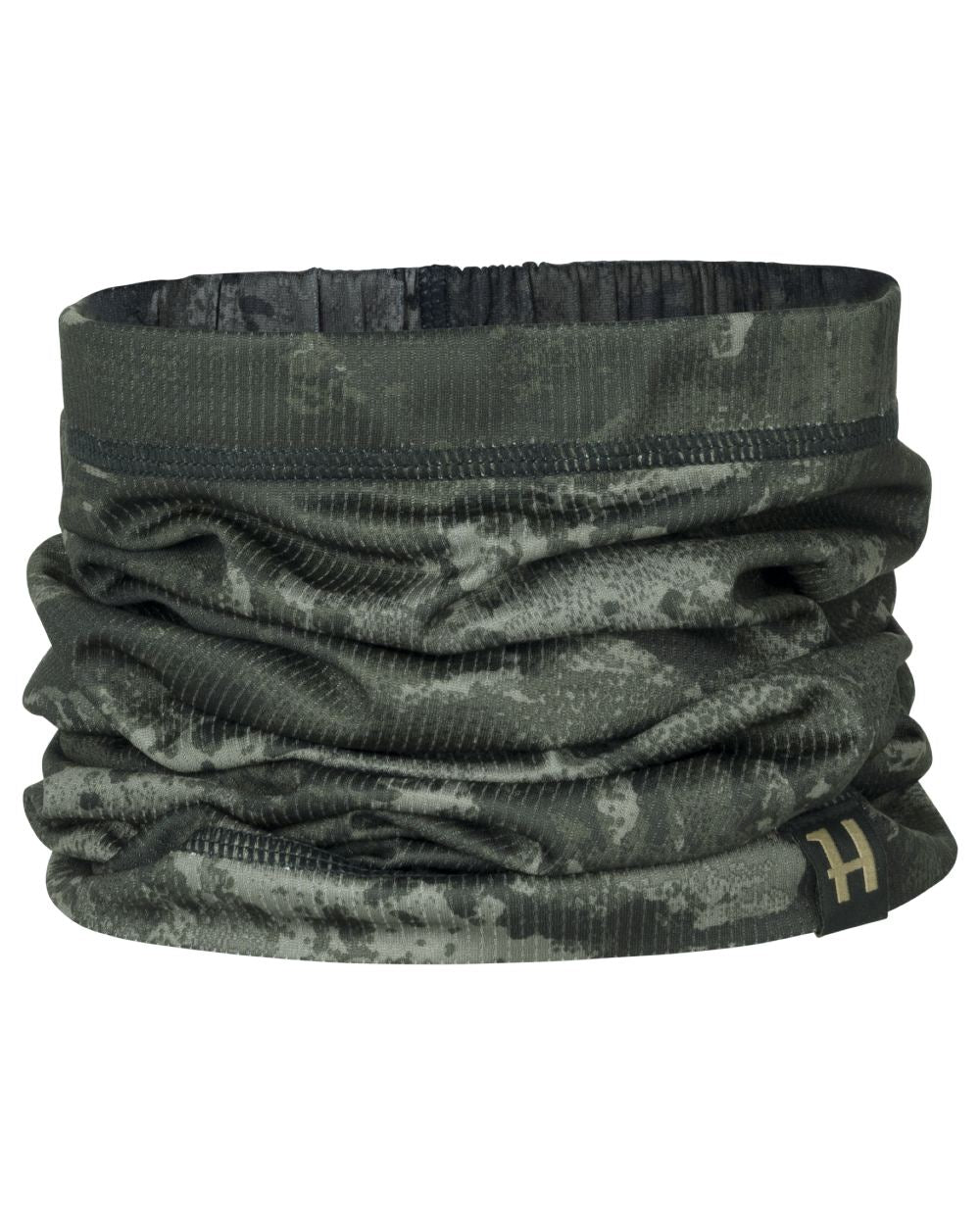 Axis MSP Black coloured Harkila NOCTYX Camo Neck Gaiter on white background