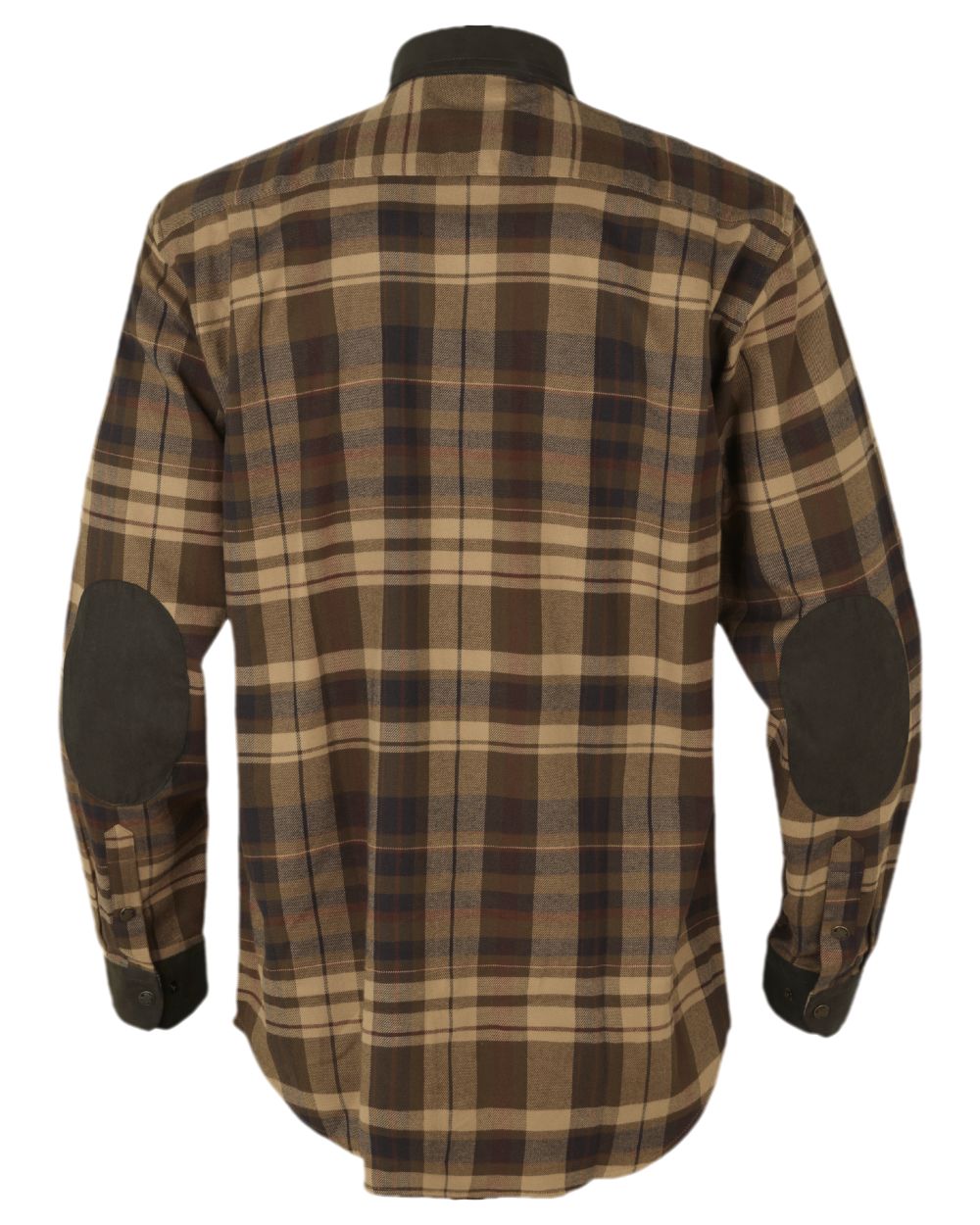 Beige Brown Coloured Harkila Pajala Check Shirt on white background