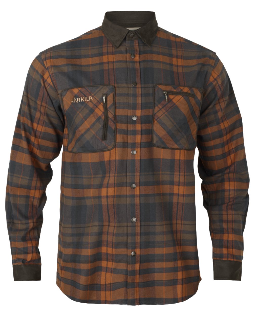 Bombay Brown Coloured Harkila Pajala Check Shirt on white background