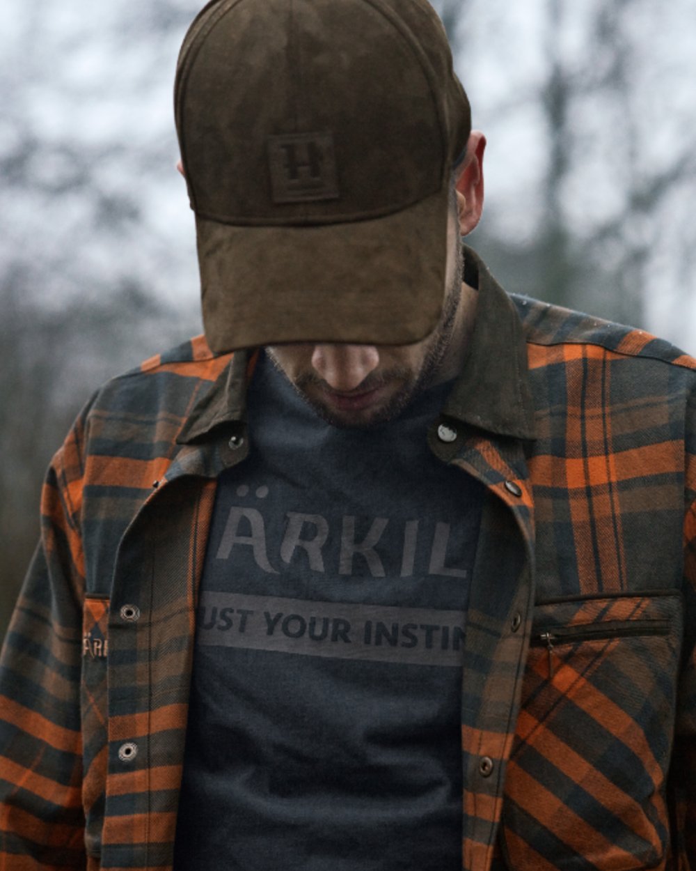 Bombay Brown Coloured Harkila Pajala Check Shirt on outdoor background