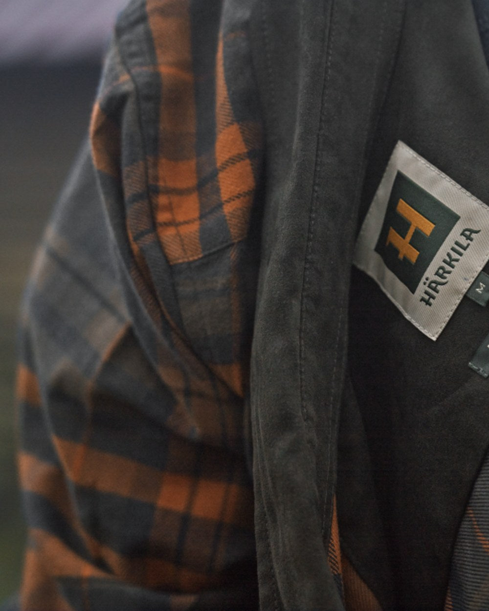 Bombay Brown Coloured Harkila Pajala Check Shirt on outdoor background