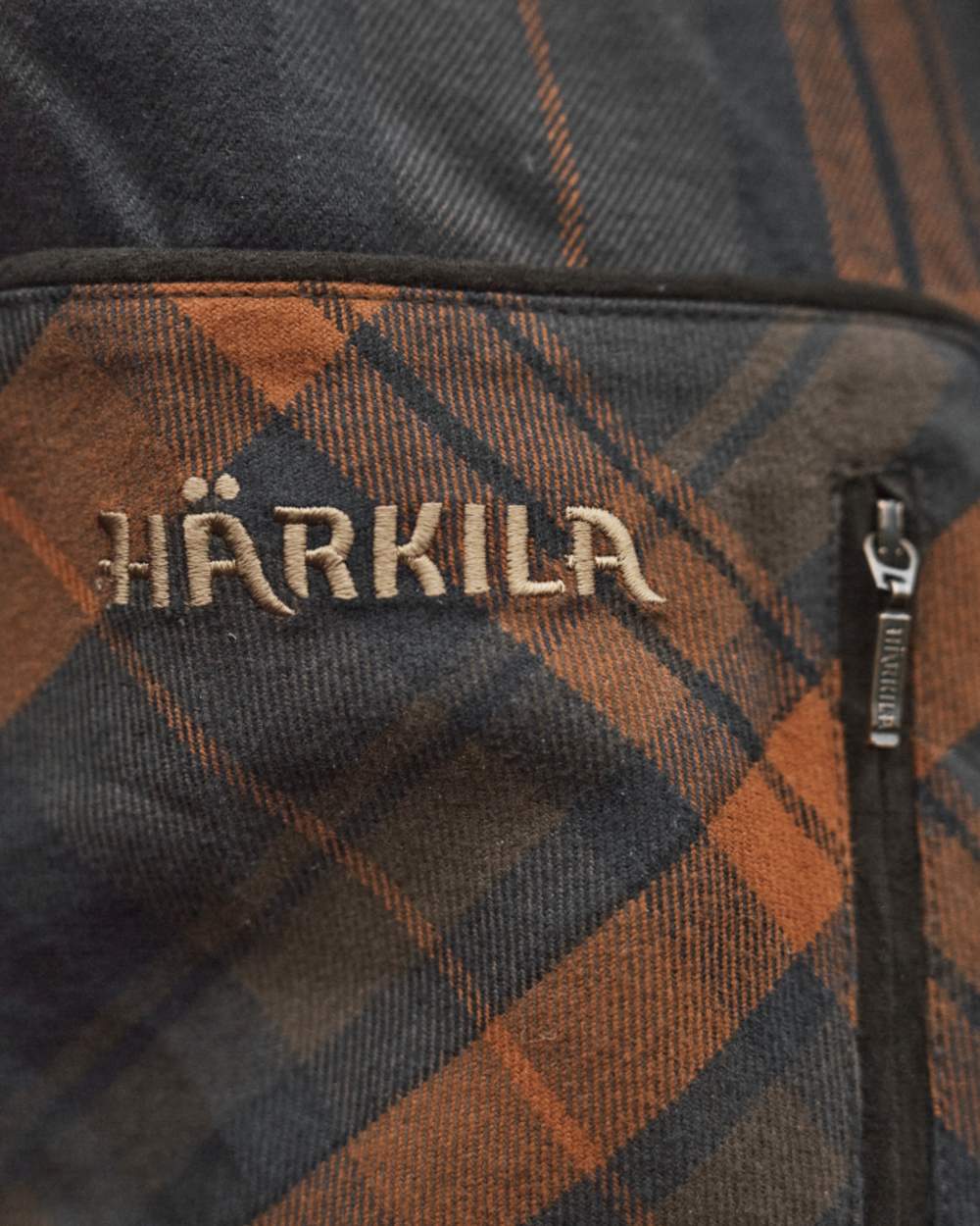 Bombay Brown Coloured Harkila Pajala Check Shirt on outdoor background