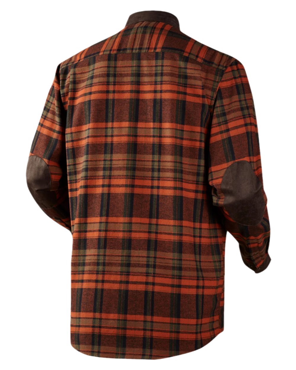 Burnt Orange Coloured Harkila Pajala Check Shirt on white background