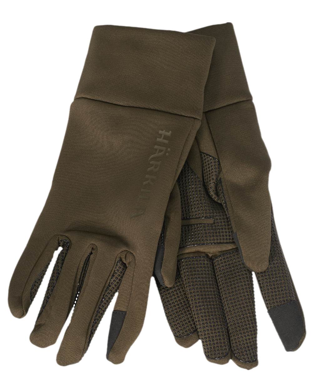 Willow Green Coloured Harkila Power Stretch Gloves on white background