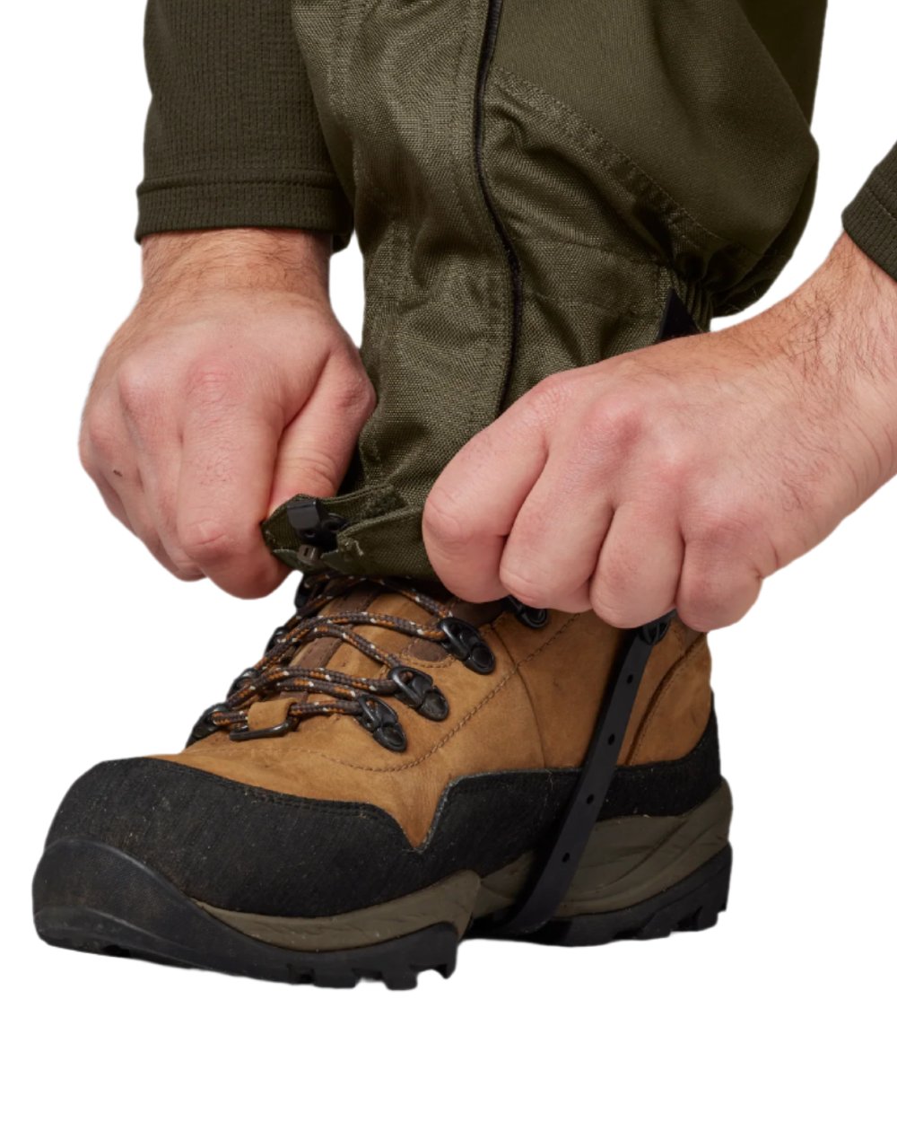 Willow Green Coloured Harkila Pro HWS Gaiters on white background