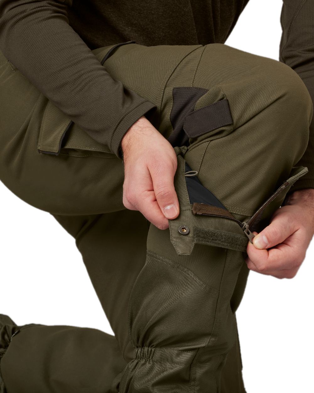 Willow Green Coloured Harkila Pro HWS Gaiters on white background