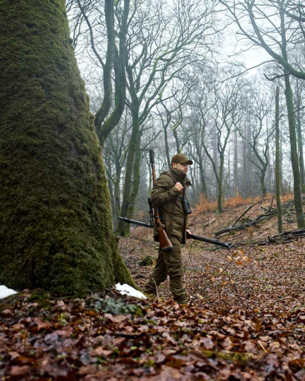 Willow Green Coloured Harkila Pro Hunter GTX Legacy Trousers on outdoor background