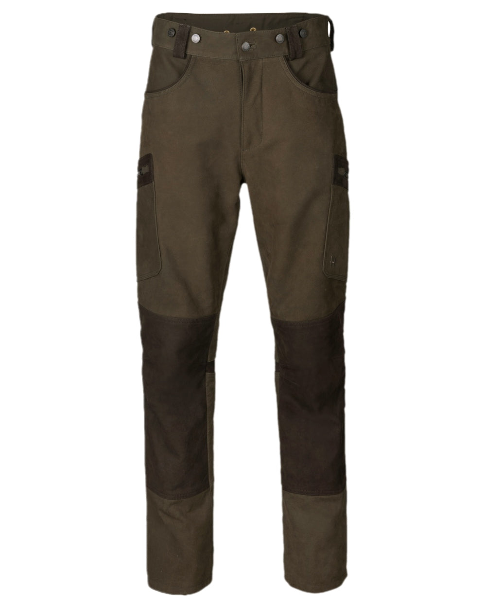 Willow Green Coloured Harkila Pro Hunter Leather Trousers on white background