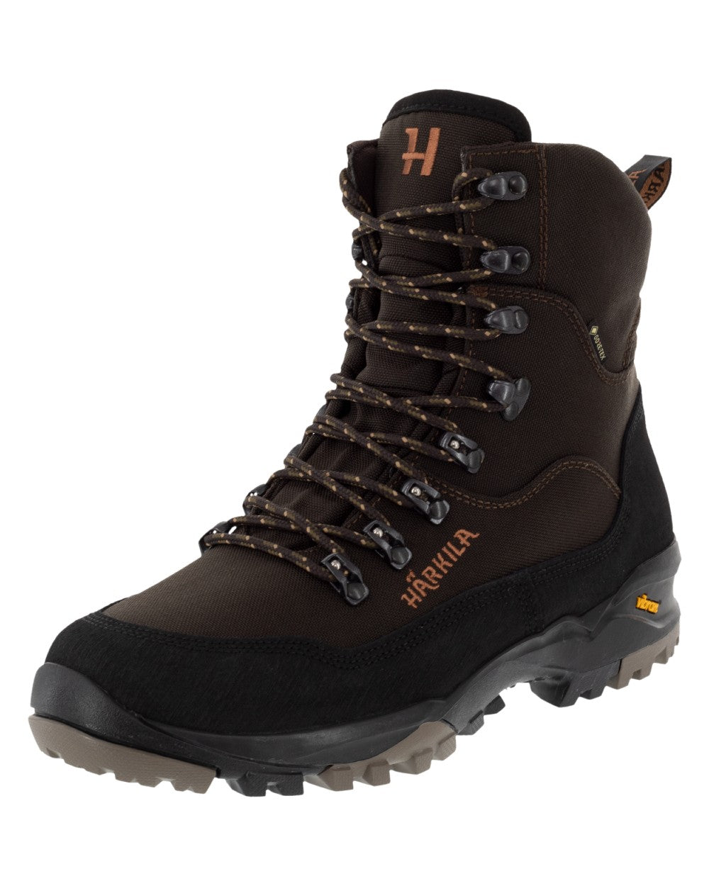 Shadow Brown Coloured Harkila Pro Hunter Light Mid GTX Boots on white background