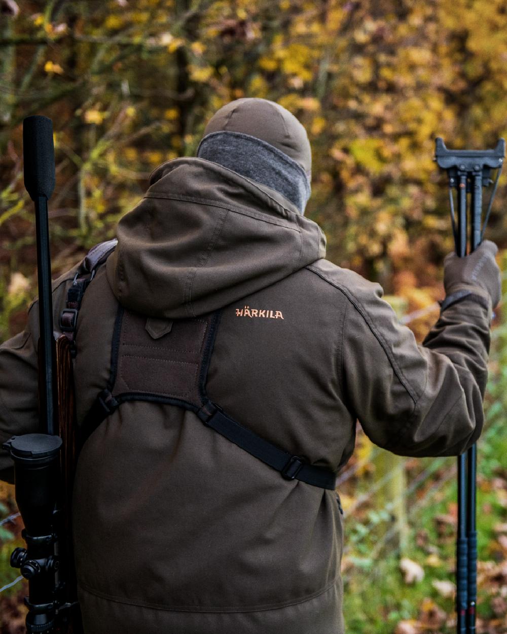 Willow Green Coloured Harkila Pro Hunter Move 2.0 GTX Jacket on outdoor background