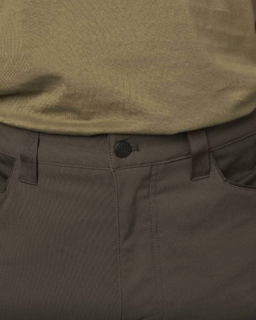 Slate Brown Willow Green Coloured Harkila Ragnar Trousers on white background