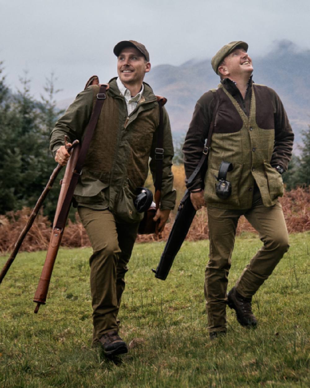 Willow Green Coloured Harkila Rannoch HWS Shooting Jacket on forest background