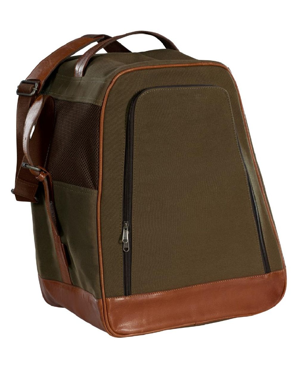 Warm Olive coloured Harkila Retrieve Boot Bag on white background