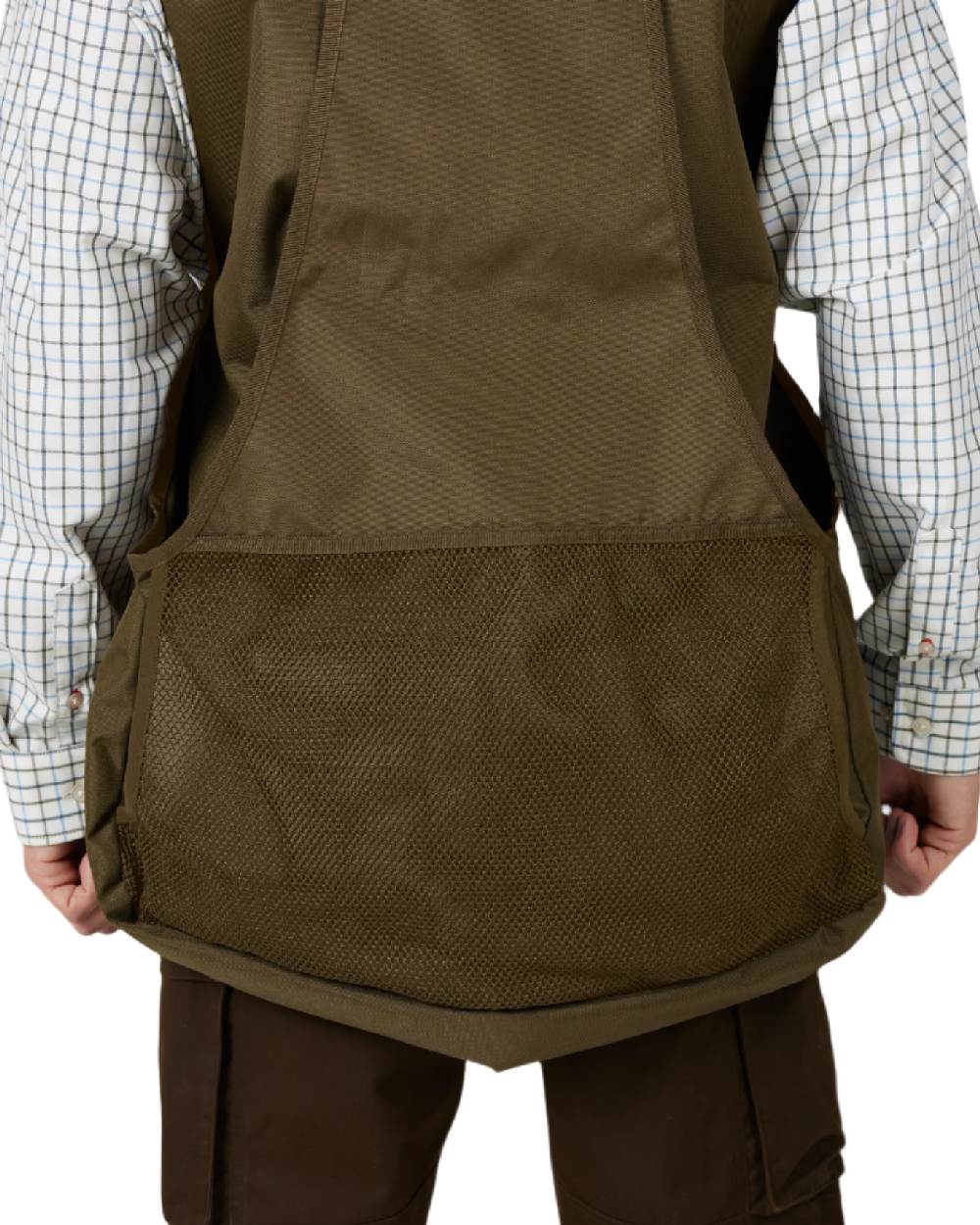 Warm Olive Coloured Harkila Retrieve Dummy Waistcoat on white background