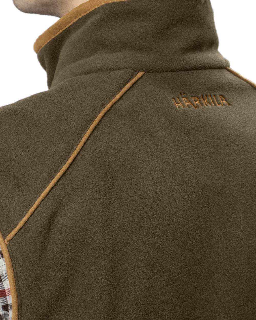 Willow Green Coloured Harkila Sandhem 200 Fleece Waistcoat on white background