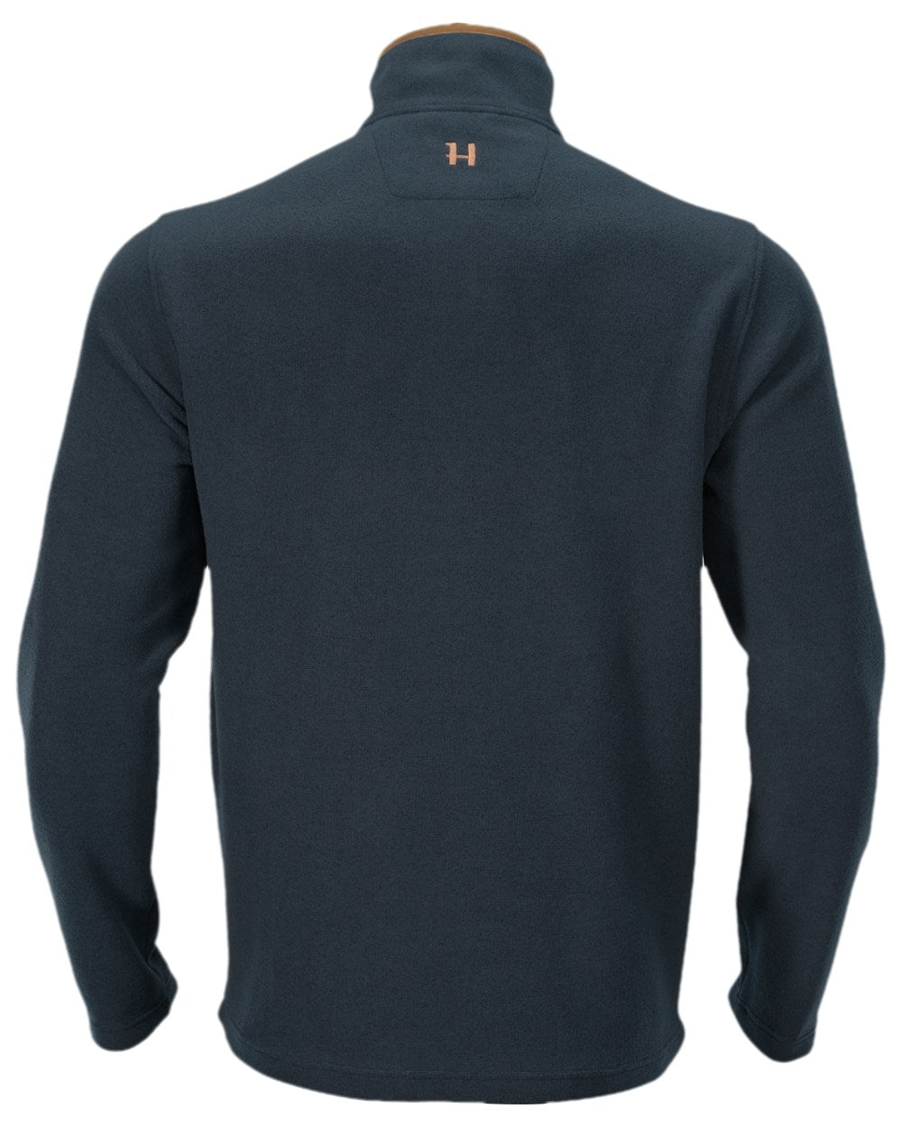 Dark Navy Melange Coloured Harkila Sandhem Fleece Pullover on white background