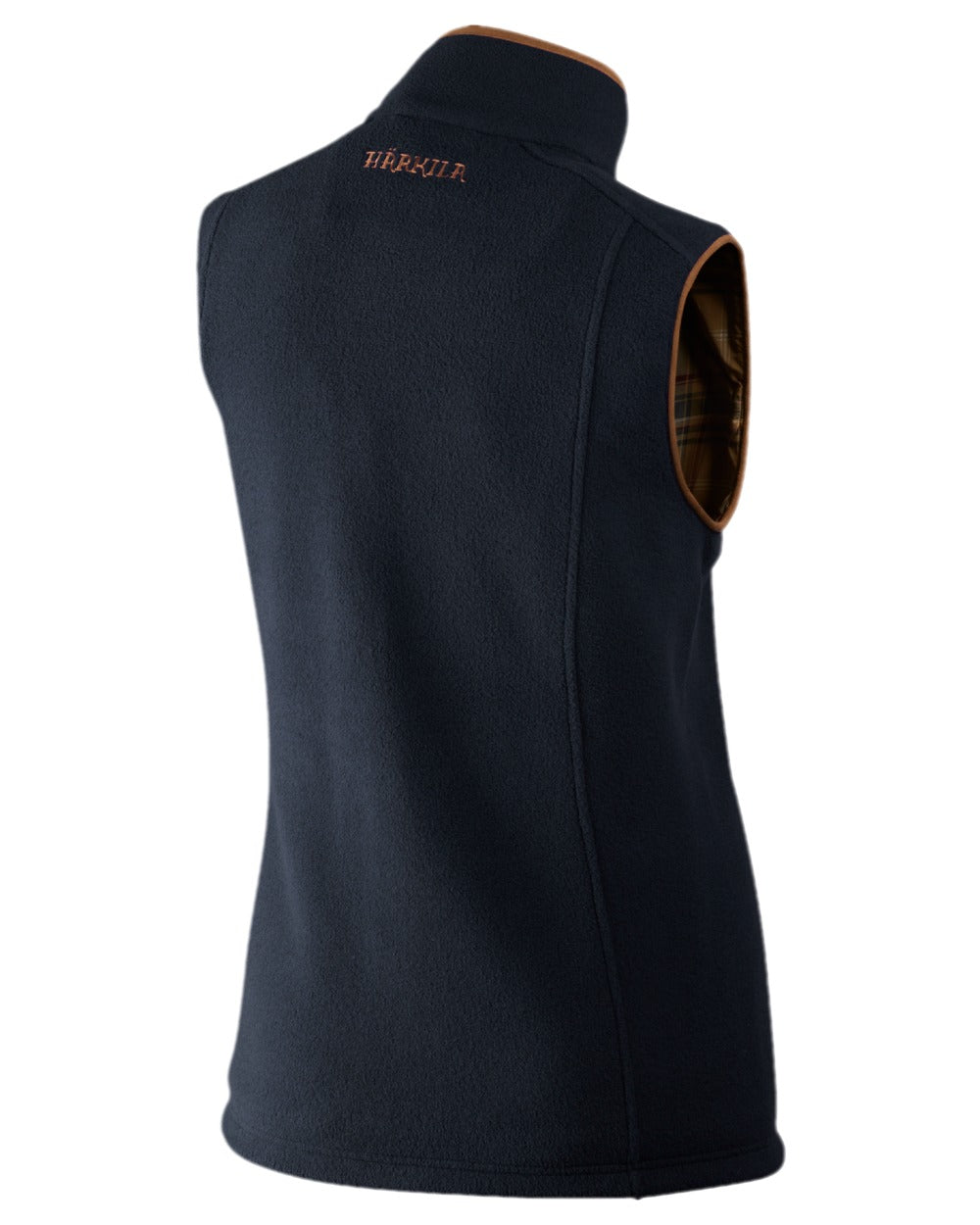 Dark Navy Melange Coloured Harkila Sandhem Lady Fleece Waistcoat on white background