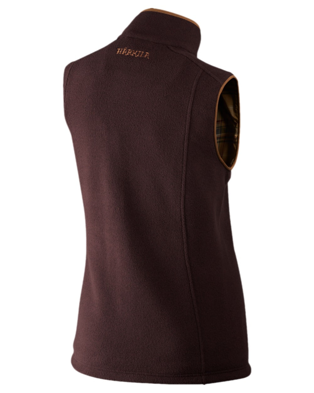 Dark Port Melange Coloured Harkila Sandhem Lady Fleece Waistcoat on white background