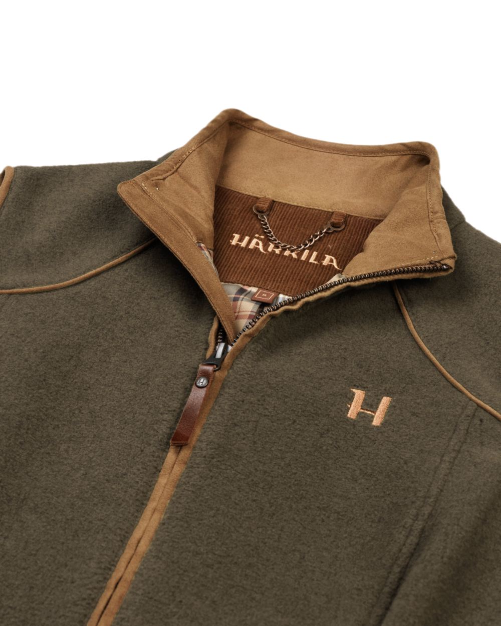 Willow Green Melange Coloured Harkila Sandhem Lady Fleece Waistcoat on white background