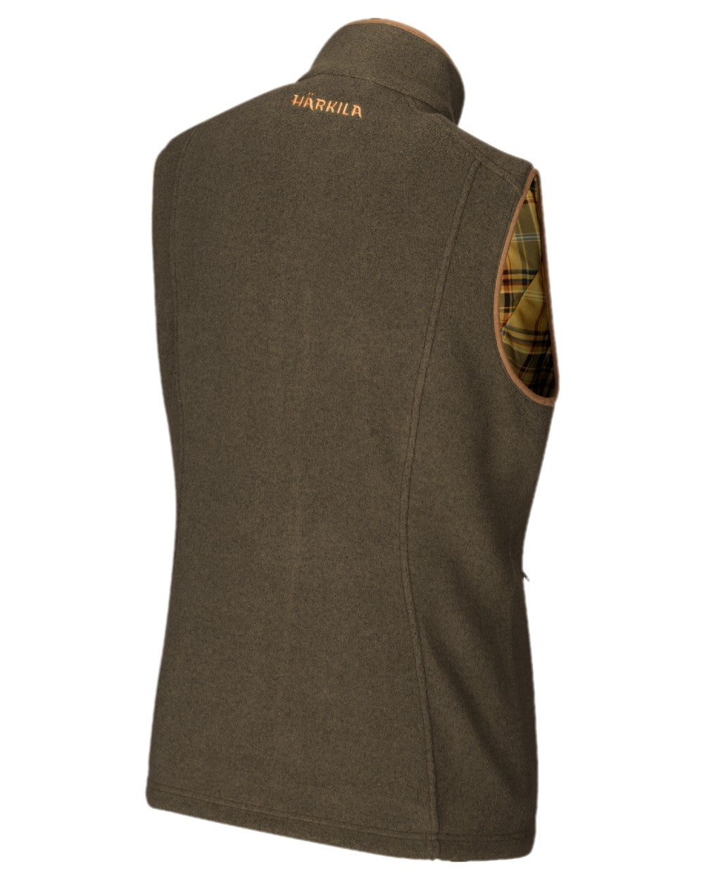 Willow Green Melange Coloured Harkila Sandhem Lady Fleece Waistcoat on white background