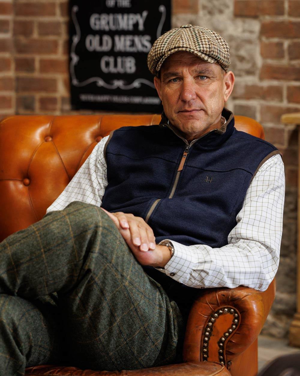 Dark Navy Coloured Harkila Sandhem Pro Waistcoat on indoor background