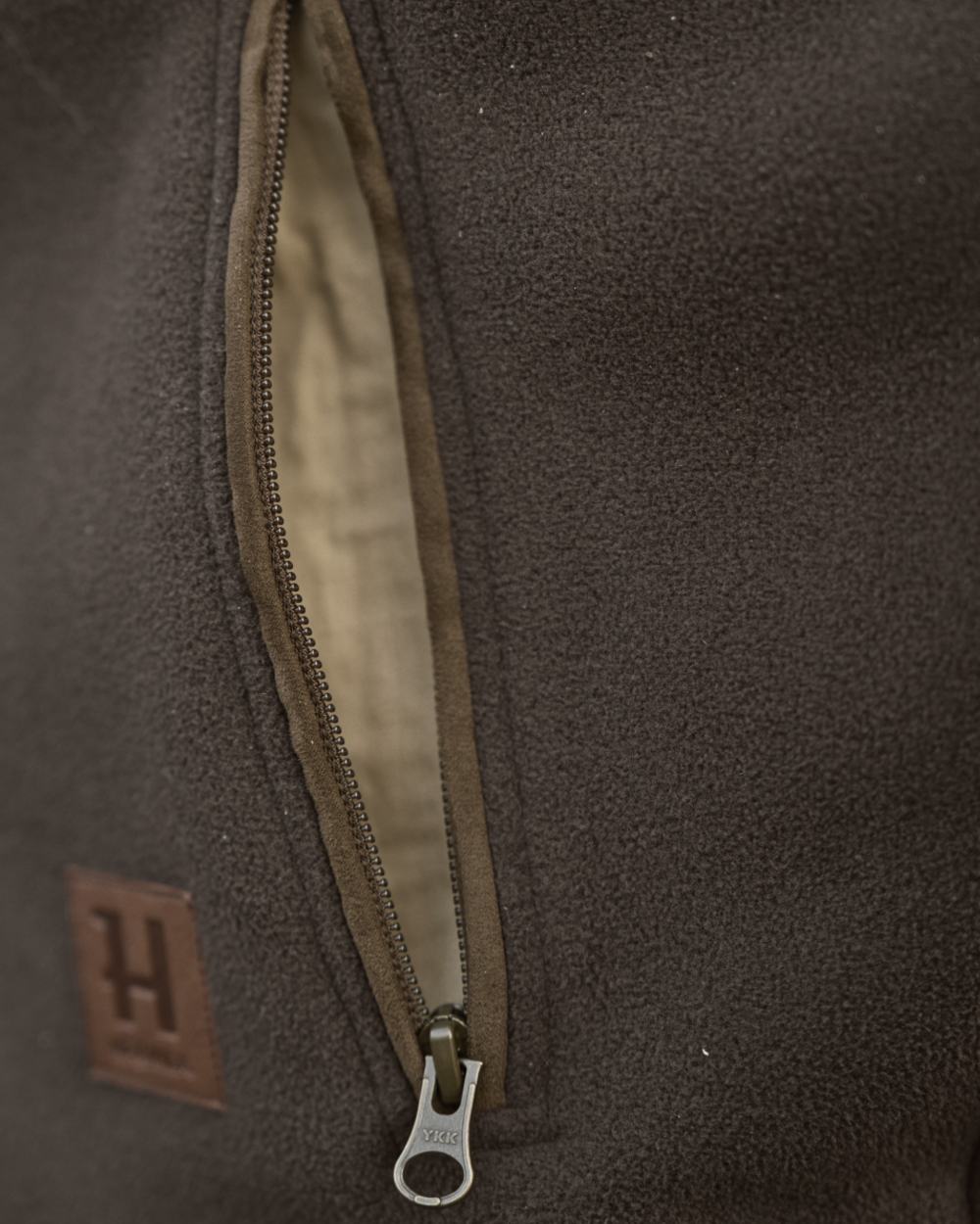 Demitasse Brown Coloured Harkila Sandhem Sherpa Fleece Jacket on outdoor background