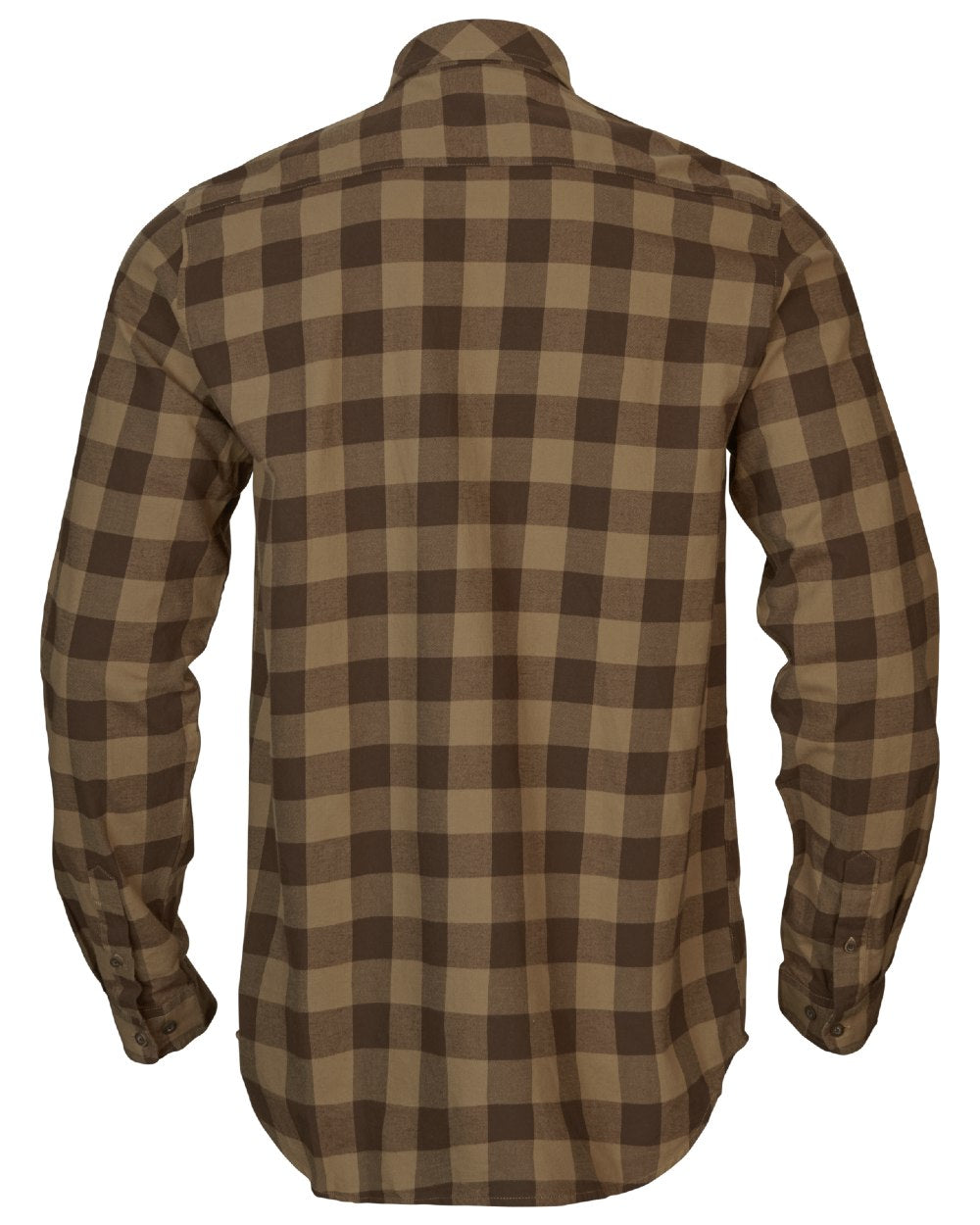 Antique Bronze Check coloured Harkila Scandinavian Long Sleeve Shirt on white background