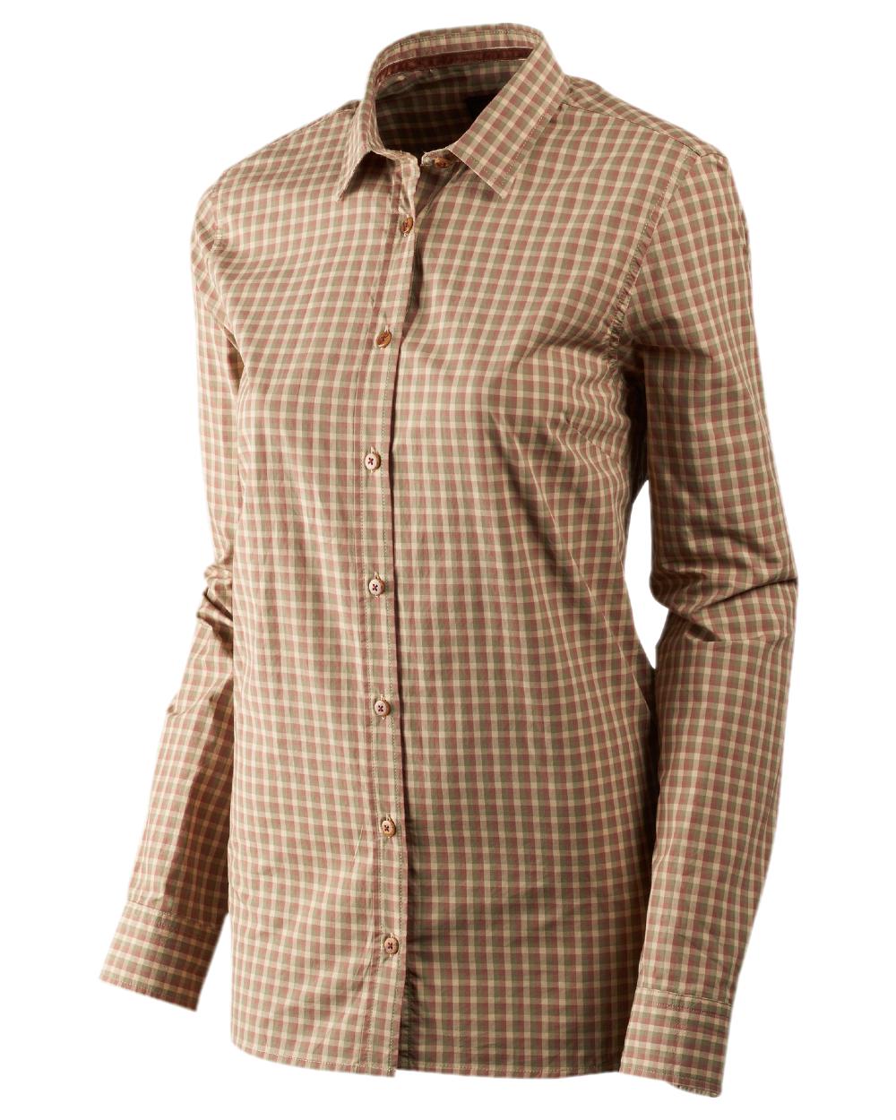 Moonlight Rose Check Coloured Harkila Selja Lady Long Sleeved Shirt on white background