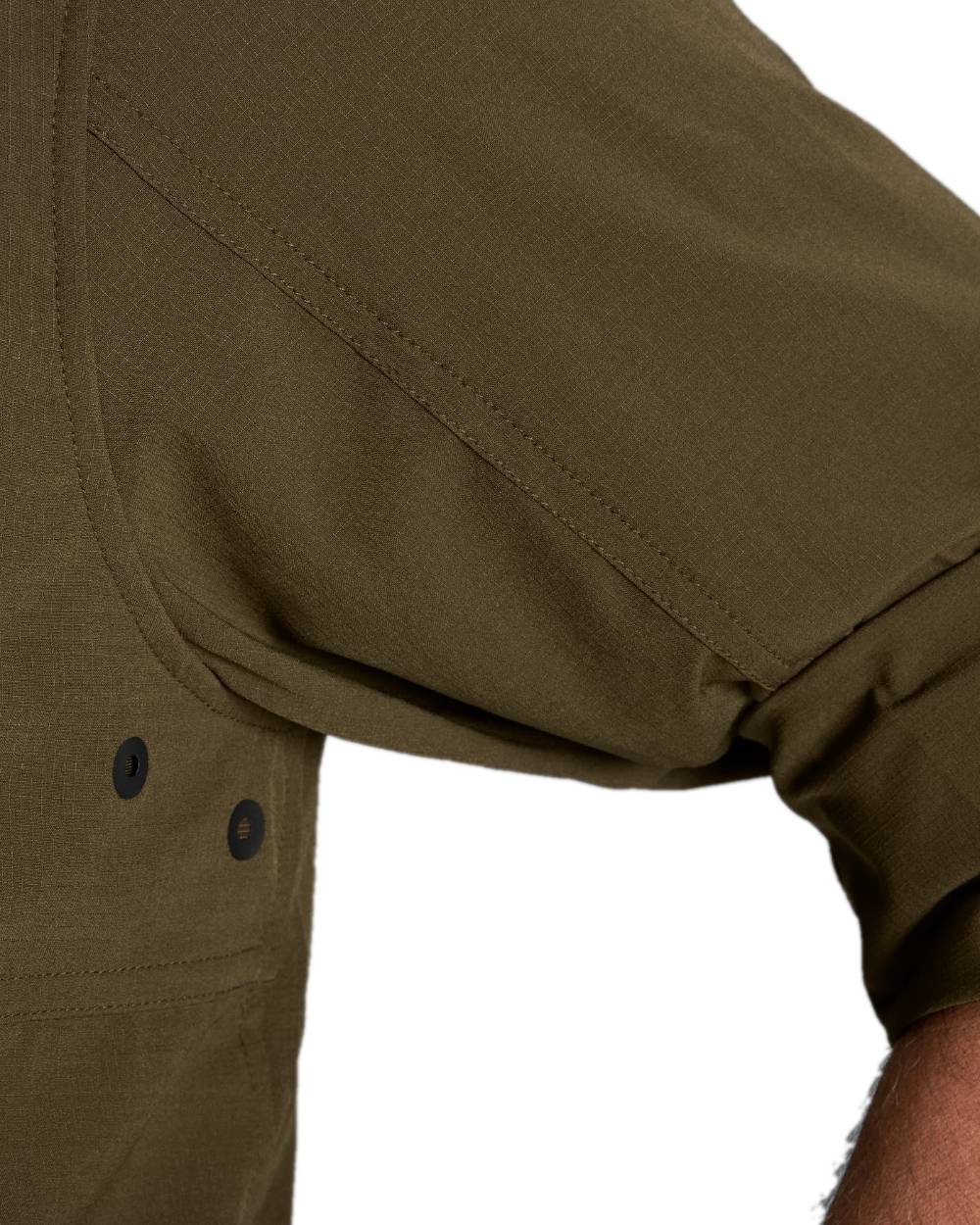 Willow Green Coloured Harkila Trail L/S Shirt on white background
