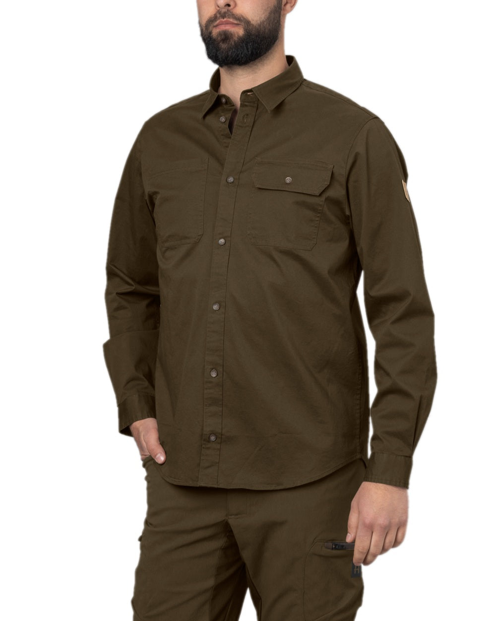 Willow Green Coloured Harkila Trym Skjorte on white background