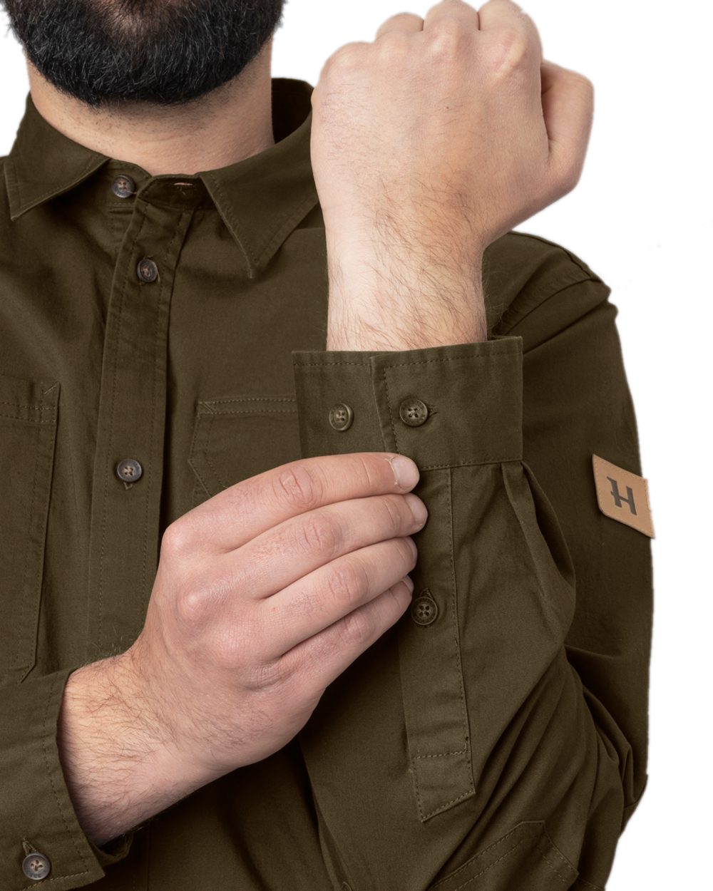 Willow Green Coloured Harkila Trym Skjorte on white background