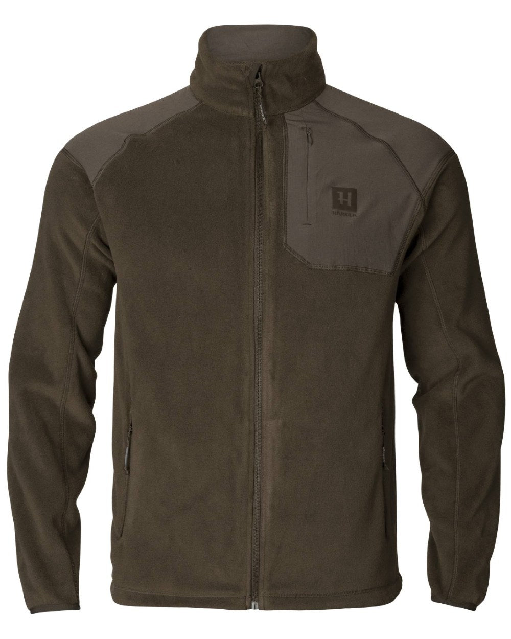 Shadow Brown Coloured Harkila Venjan 2.0 Fleece Jacket on white background