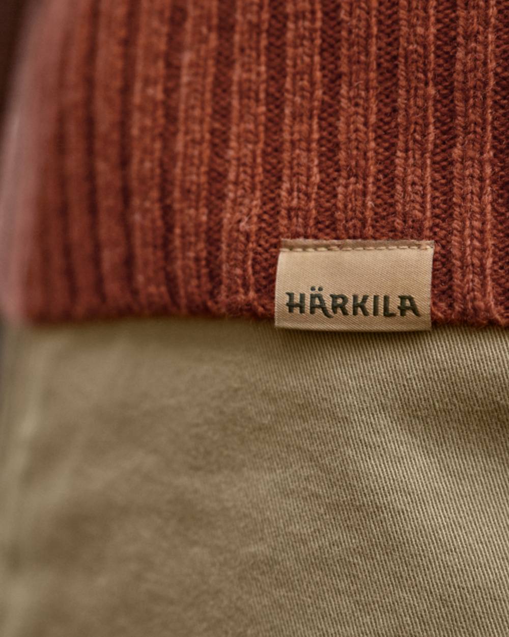 Bombay Brown Coloured Harkila Vincent Merino Half Zip Pullover on outdoor background
