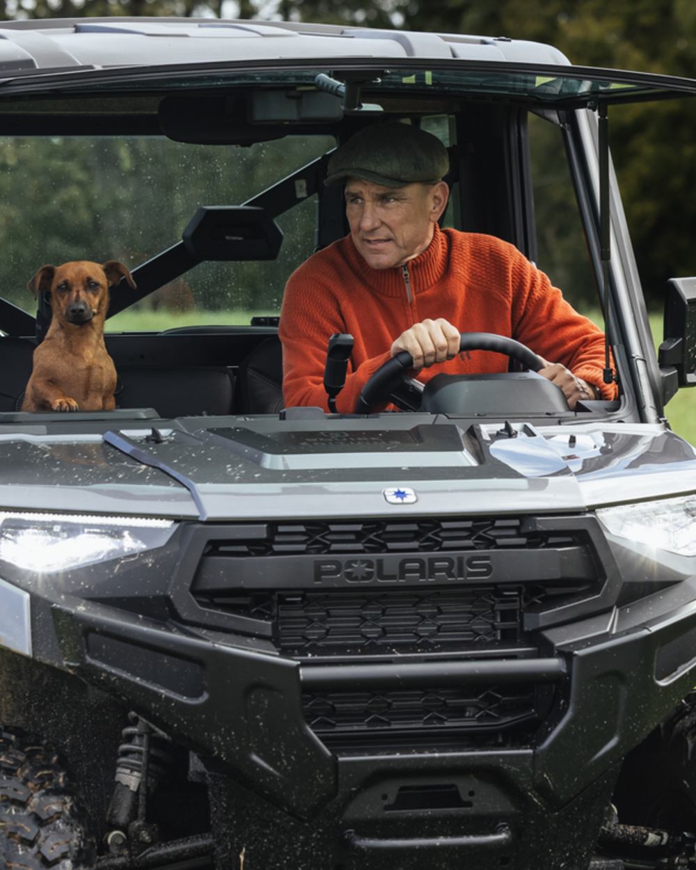 Bombay Brown Coloured Harkila Vincent Merino Half Zip Pullover on forest background