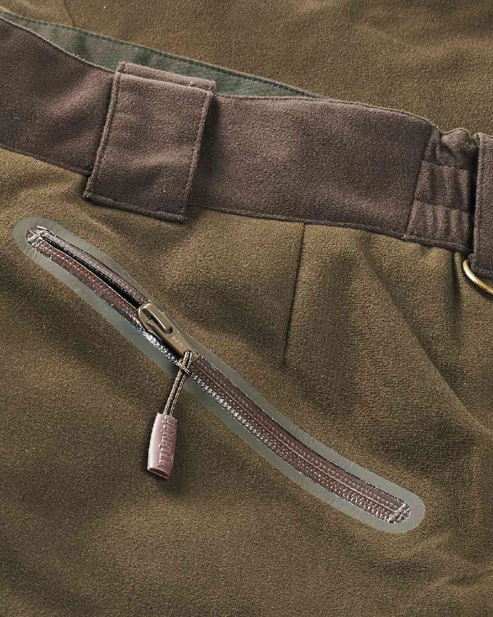 Hunting Green Coloured Harkila Visent Trousers on white background