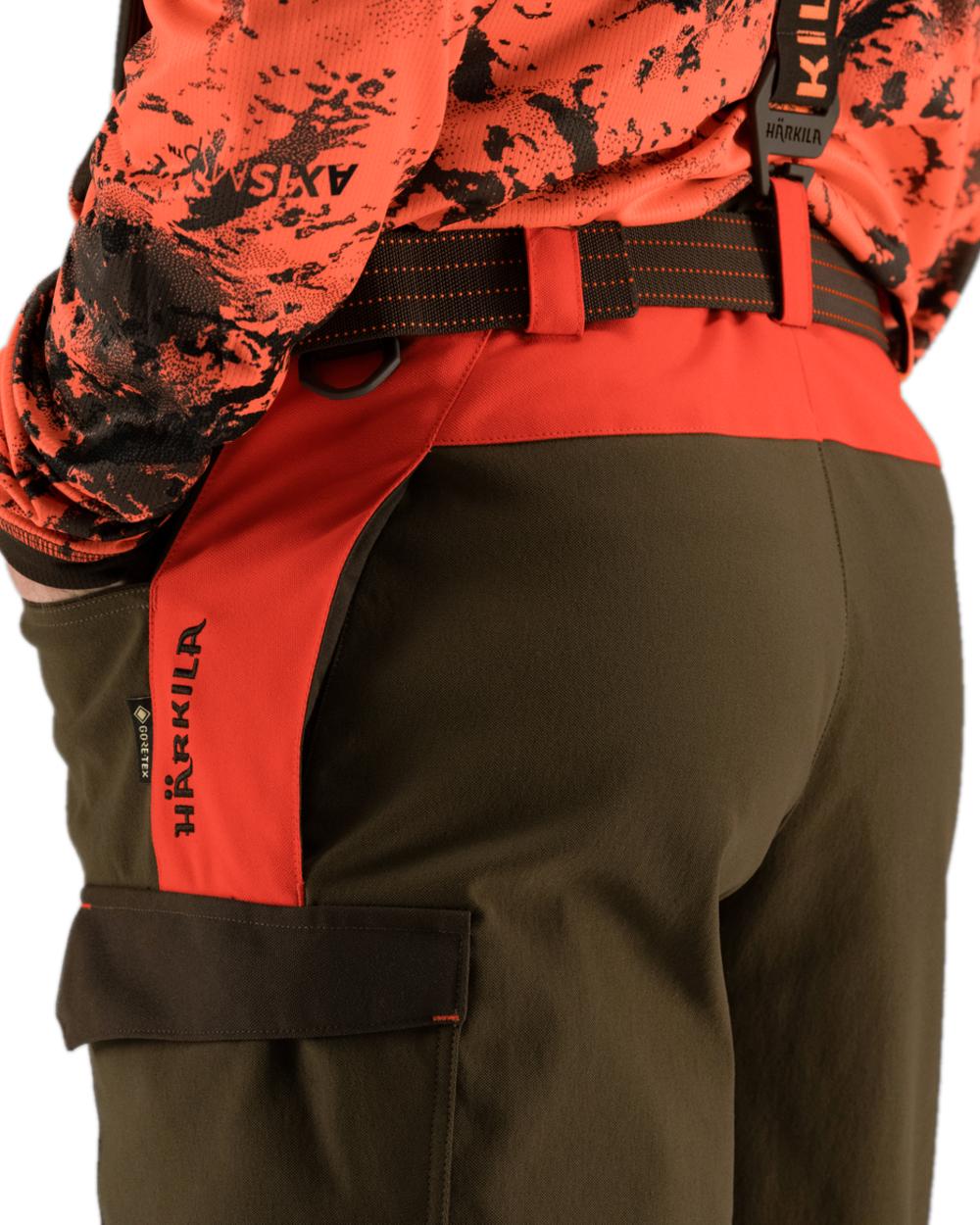 Wildboar Orange Willow Green Coloured Harkila Wildboar Pro Trousers on white background